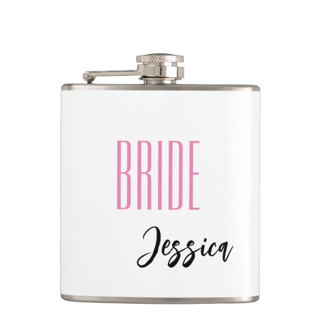 Individuelle Name Bride Flask Flachmann (Vorderseite)