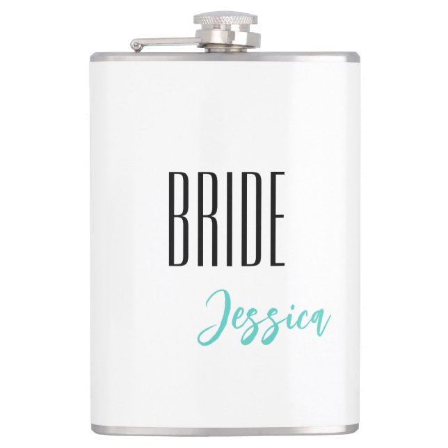 Individuelle Name Bride Flask Flachmann (Vorderseite)