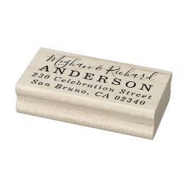 Individuelle Name Bride & Groom Hochzeit Rücksende Gummistempel