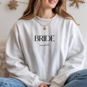Individuelle Name "Bride" Minimalistische Hochzeit Sweatshirt
