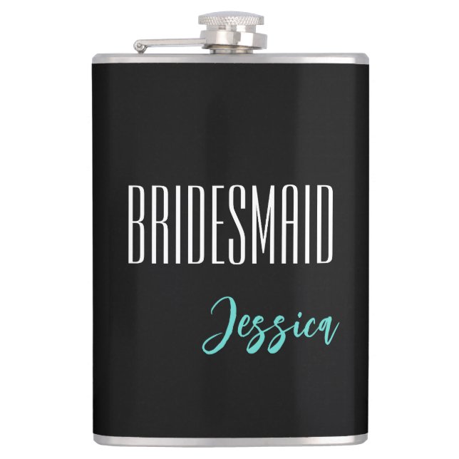 Individuelle Name Bridesmaid Flask Flachmann (Vorderseite)