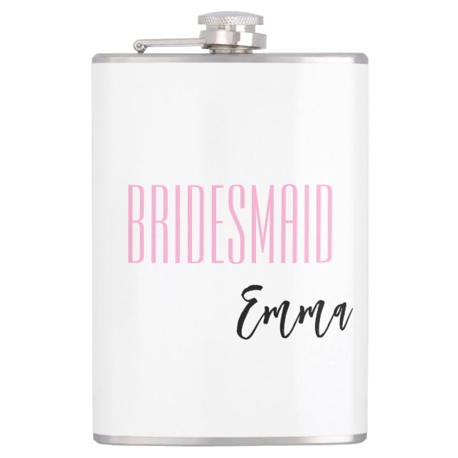 Individuelle Name Bridesmaid Flask Flachmann (Vorderseite)
