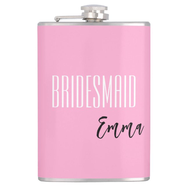 Individuelle Name Bridesmaid Flask Flachmann (Vorderseite)