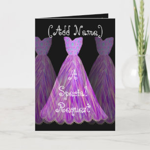 INDIVIDUELLE NAME - Bridesmaid MAGENTA Kleid Einladung