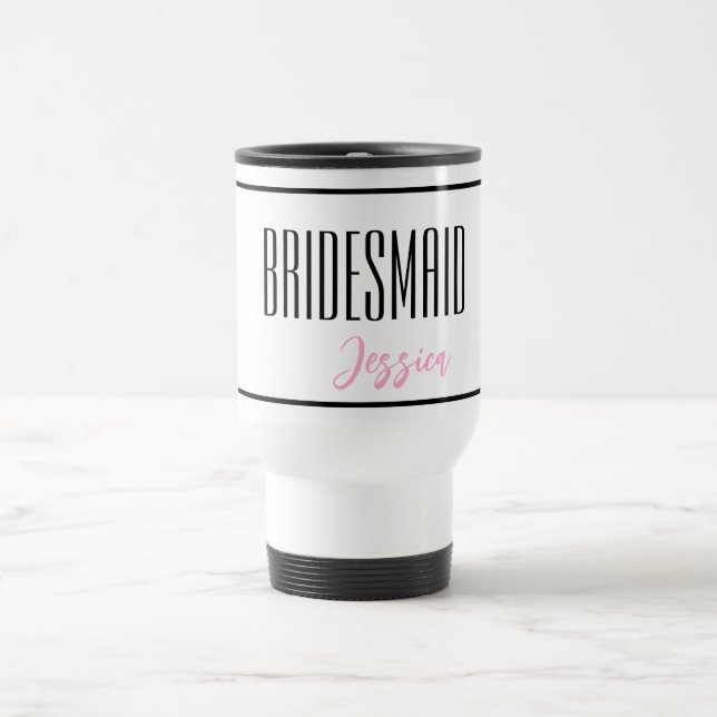 Individuelle Name Bridesmaid Travel Mug Reisebecher (Mittel)