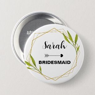 Individuelle Name Bridesmaid Watercolor Hochzeitsr Button