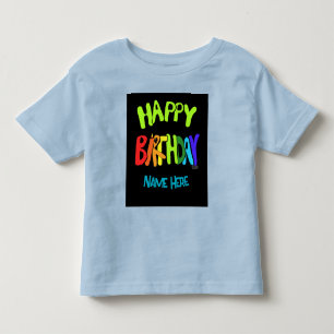 Individuelle Name Bright und Happy Birthday Kleinkind T-shirt