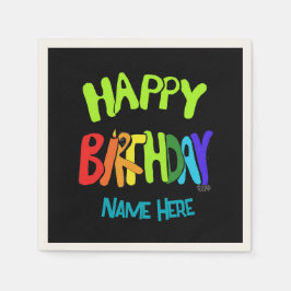 Individuelle Name Bright und Happy Birthday Serviette