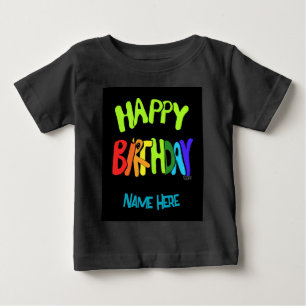 Individuelle Name Bright und Happy Birthday Toddle Baby T-shirt