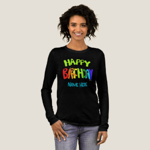 Individuelle Name Bright und Happy Birthday Tri-Blend Shirt