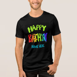 Individuelle Name Bright und Happy Birthday Tri-Blend Shirt