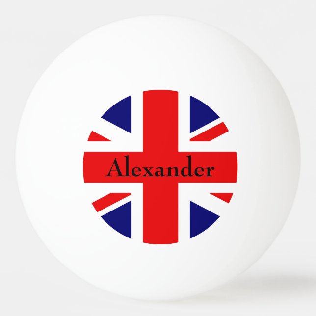 Individuelle Name Britische Flagge Union Jack Tischtennisball (Vorderseite)