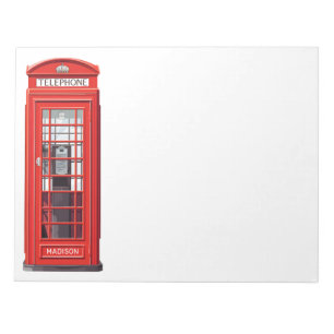 Individuelle Name British Phone Booth Notizblock