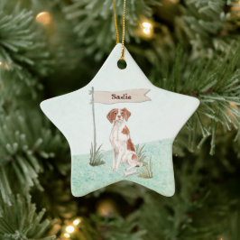 Individuelle Name Brittany Haustier Hund Keramik Ornament