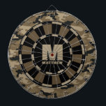 Individuelle Name Brown Black Camouflage Dartboard Dartscheibe<br><div class="desc">Personalisieren Sie dieses braune und schwarze Targetboard mit Ihrem Namen und Initial. Großartiges Geschenk für einen Teenager. Entworfen für Sie von BlackBerry Boulevard.</div>