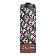 Individuelle Name Brown White Java Ethnik Batik