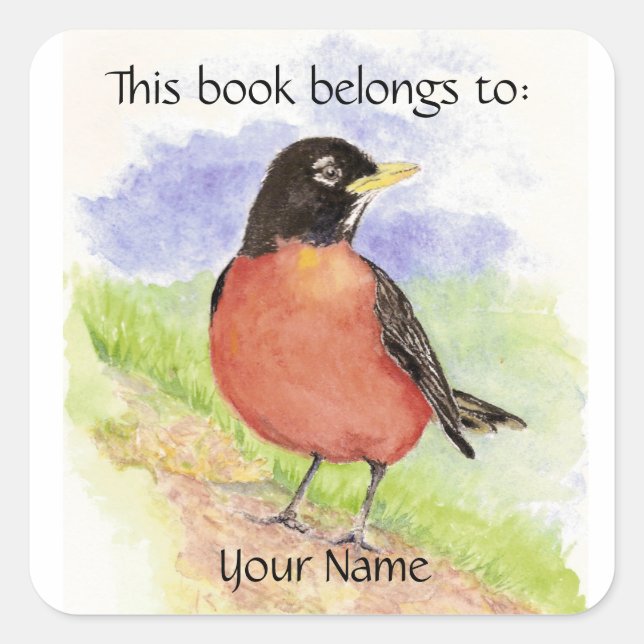 Individuelle Name, Buchungsplatte Robin Sticker (Vorderseite)