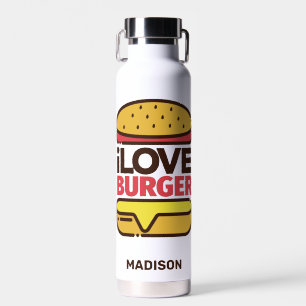 Individuelle Name Burger Lover Trinkflasche