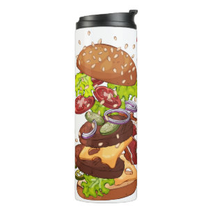 Individuelle Name Burger tumbler Thermosbecher