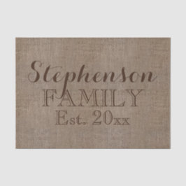 Individuelle Name Burlap Rustikale Printwerbung Seidenpapier