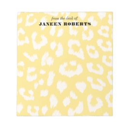 Individuelle Name Butter Gelber Leopard Druck Notizblock