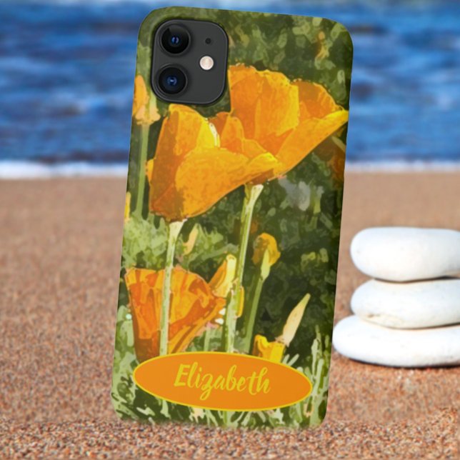 Individuelle Name California Mohnblume Blume Textu Case-Mate iPhone Hülle (Von Creator hochgeladen)