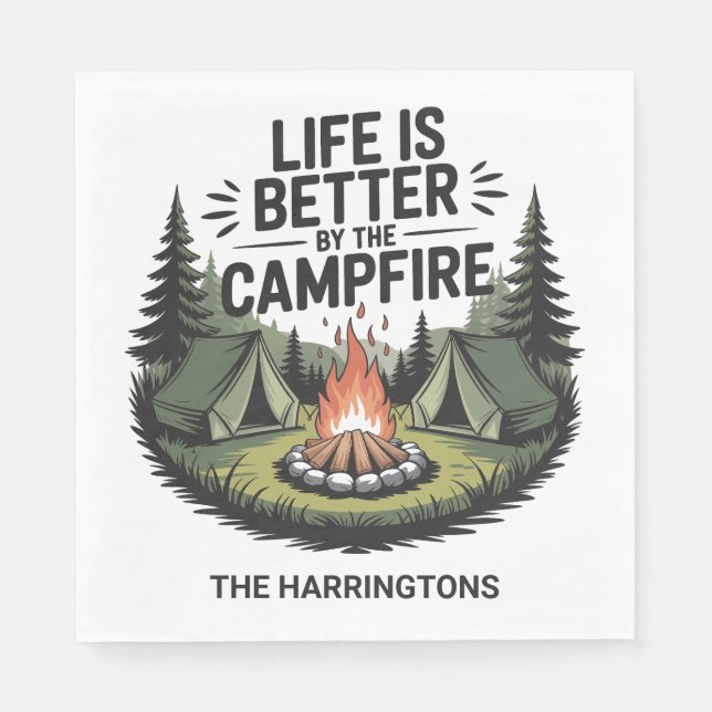 Individuelle Name Camping Serviette (Vorderseite)
