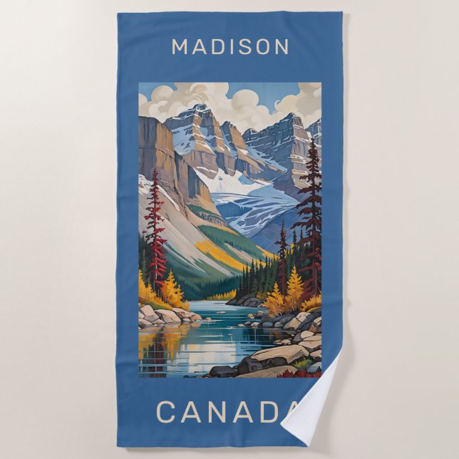 Individuelle Name Canada Travel Poster Strandtuch (Vorderseite)