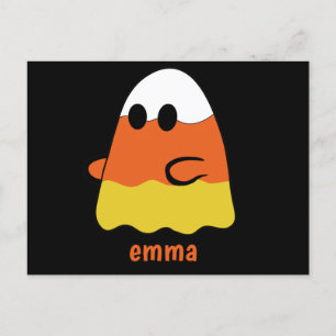 individuelle Name   CANDY CORN GHOST Halloween ora Postkarte