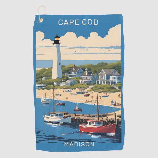 Individuelle Name Cape Cod Massachusetts Golfhandtuch (Vorderseite)
