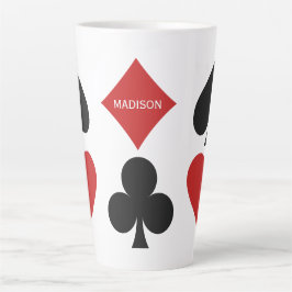 Individuelle Name Card Player Latte Tasse
