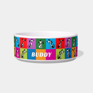 Individuelle Name Cartoon Doggies Napf