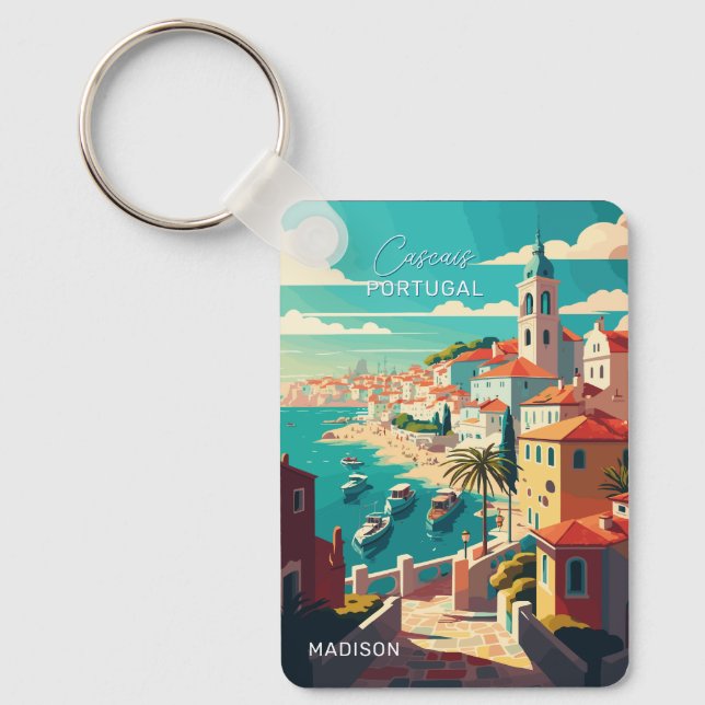 Individuelle Name Cascais Portugal Schlüsselanhänger (Vorderseite)
