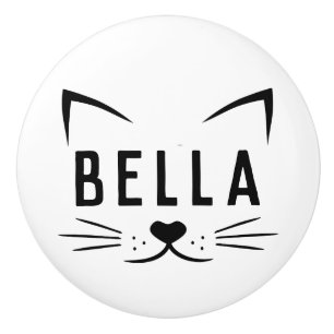 Individuelle Name Cat Face Novelty Keramikknauf