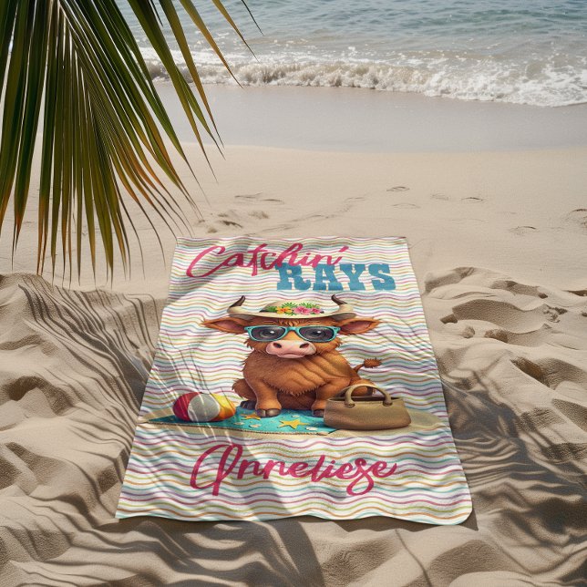 Individuelle Name "Catchin' Rays" Niedliche Urlaub Strandtuch (Von Creator hochgeladen)