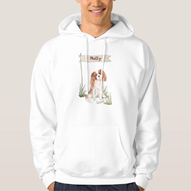 Individuelle Name Cavalier King Charles Spaniel Pe Hoodie (Vorderseite)
