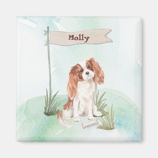 Individuelle Name Cavalier King Charles Spaniel Pe Magnet (Vorne)
