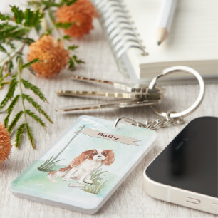 Individuelle Name Cavalier King Charles Spaniel Pe Schlüsselanhänger