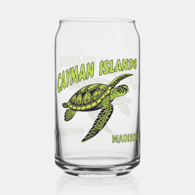 Individuelle Name Cayman Islands Turtle Dosenglas (Rückseite)