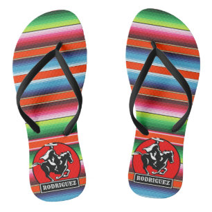 Individuelle Name Charro Horse Spanisch Mexikanisc Flip Flops