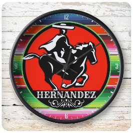 Individuelle Name Charro Horse Spanisch Mexikanisc Große Wanduhr
