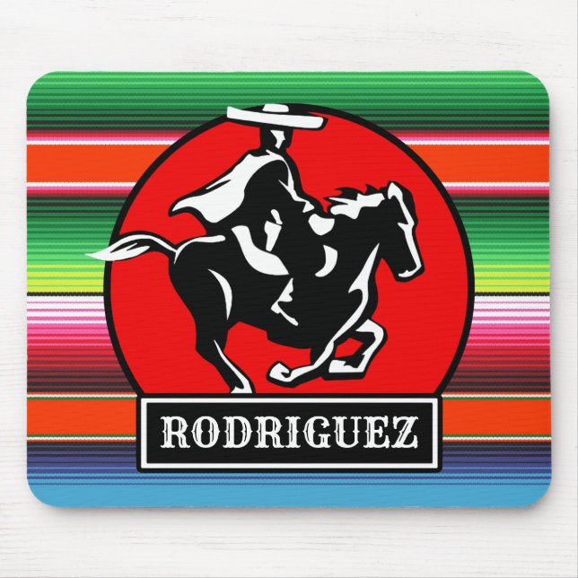 Individuelle Name Charro Horse Spanisch Mexikanisc Mousepad (Vorne)