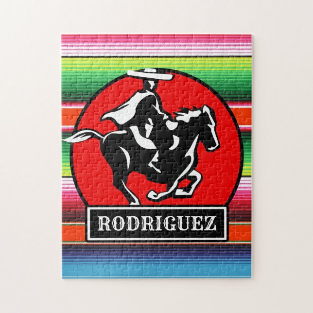 Individuelle Name Charro Horse Spanisch Mexikanisc Puzzle (Vertikal)