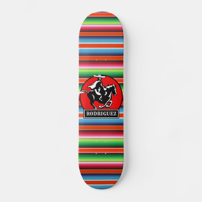 Individuelle Name Charro Horse Spanisch Mexikanisc Skateboard (Vorderseite)
