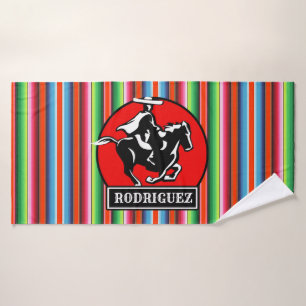 Individuelle Name Charro Pferd Spanischer Mexikani Badehandtuch