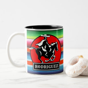 Individuelle Name Charro Pferd Spanischer Mexikani Zweifarbige Tasse