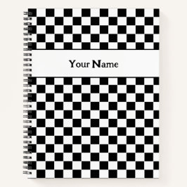 Individuelle Name Checkered Spirary Notebook Notizbuch