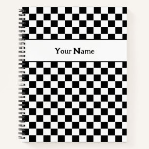Individuelle Name Checkered Spirary Notebook Notizbuch