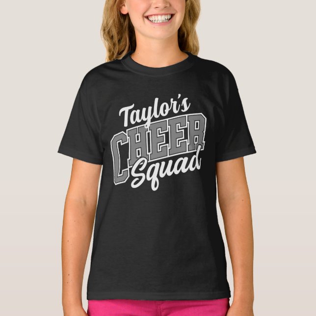 Individuelle Name Cheerleader School Varsity Cheer T-Shirt (Vorderseite)