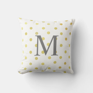 Individuelle Name Chic Imitate Foil Leaf Gold Dots Kissen